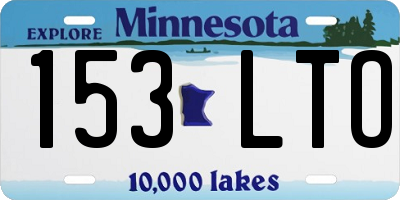 MN license plate 153LTO