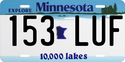 MN license plate 153LUF