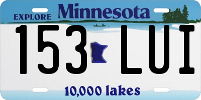 MN license plate 153LUI