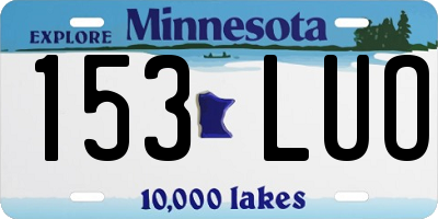 MN license plate 153LUO
