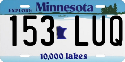 MN license plate 153LUQ