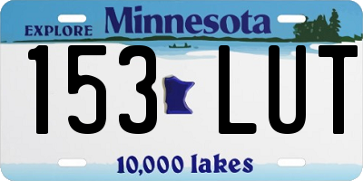 MN license plate 153LUT