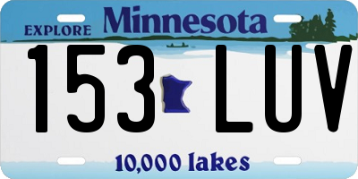 MN license plate 153LUV