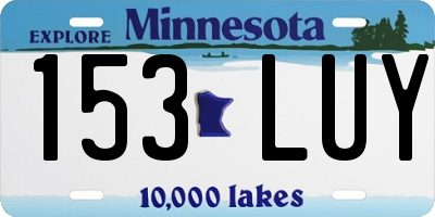 MN license plate 153LUY