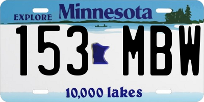 MN license plate 153MBW
