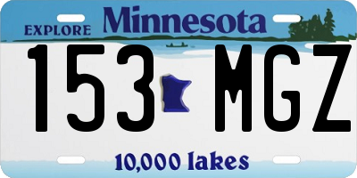 MN license plate 153MGZ