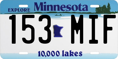 MN license plate 153MIF