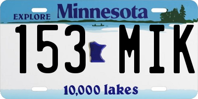 MN license plate 153MIK