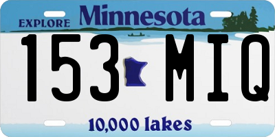 MN license plate 153MIQ