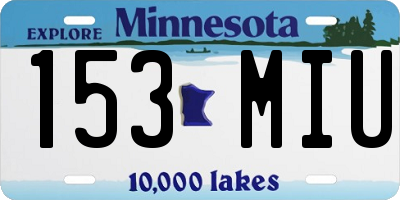 MN license plate 153MIU