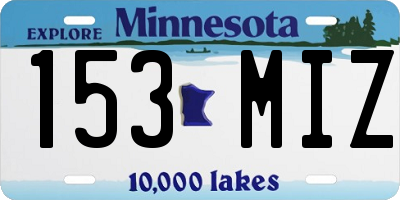 MN license plate 153MIZ