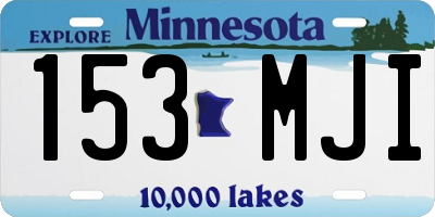 MN license plate 153MJI