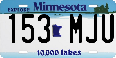 MN license plate 153MJU