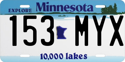 MN license plate 153MYX