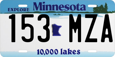 MN license plate 153MZA