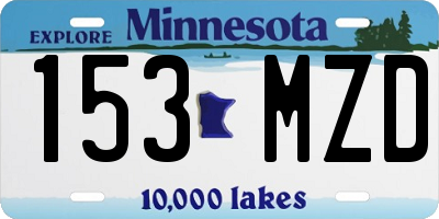 MN license plate 153MZD