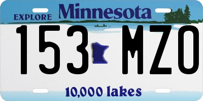 MN license plate 153MZO
