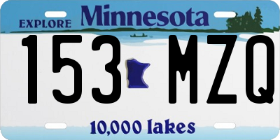 MN license plate 153MZQ