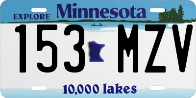 MN license plate 153MZV