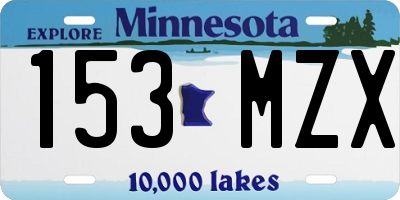 MN license plate 153MZX