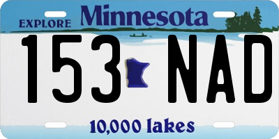 MN license plate 153NAD