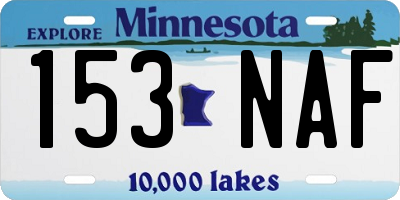 MN license plate 153NAF