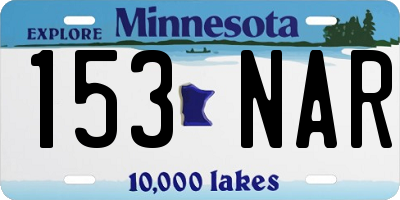 MN license plate 153NAR