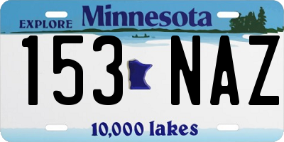 MN license plate 153NAZ