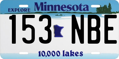 MN license plate 153NBE