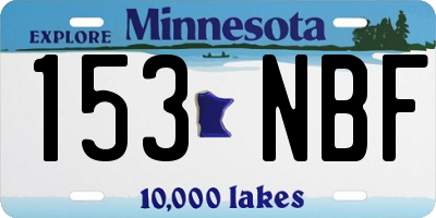 MN license plate 153NBF
