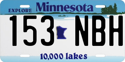 MN license plate 153NBH