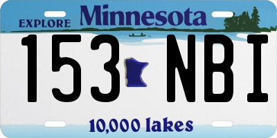 MN license plate 153NBI