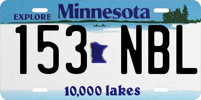 MN license plate 153NBL