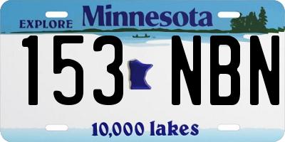 MN license plate 153NBN