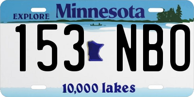 MN license plate 153NBO