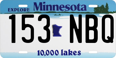 MN license plate 153NBQ