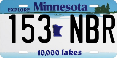 MN license plate 153NBR