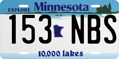 MN license plate 153NBS