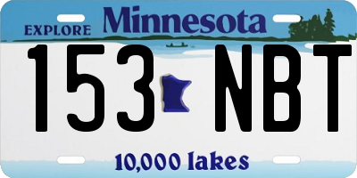 MN license plate 153NBT