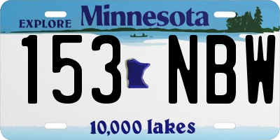 MN license plate 153NBW