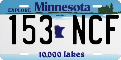 MN license plate 153NCF