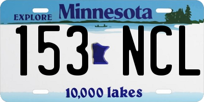 MN license plate 153NCL