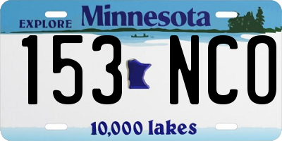 MN license plate 153NCO