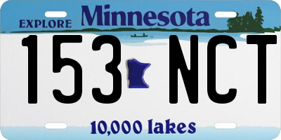 MN license plate 153NCT