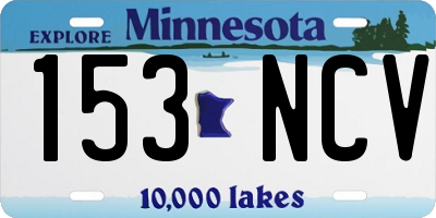 MN license plate 153NCV