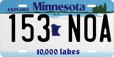 MN license plate 153NOA