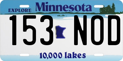 MN license plate 153NOD