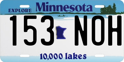 MN license plate 153NOH