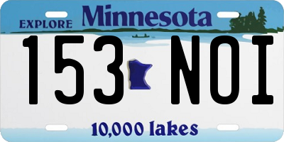 MN license plate 153NOI