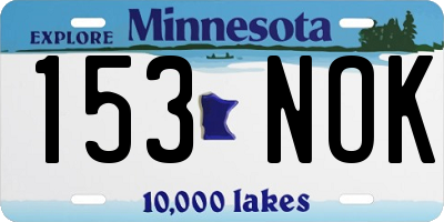 MN license plate 153NOK